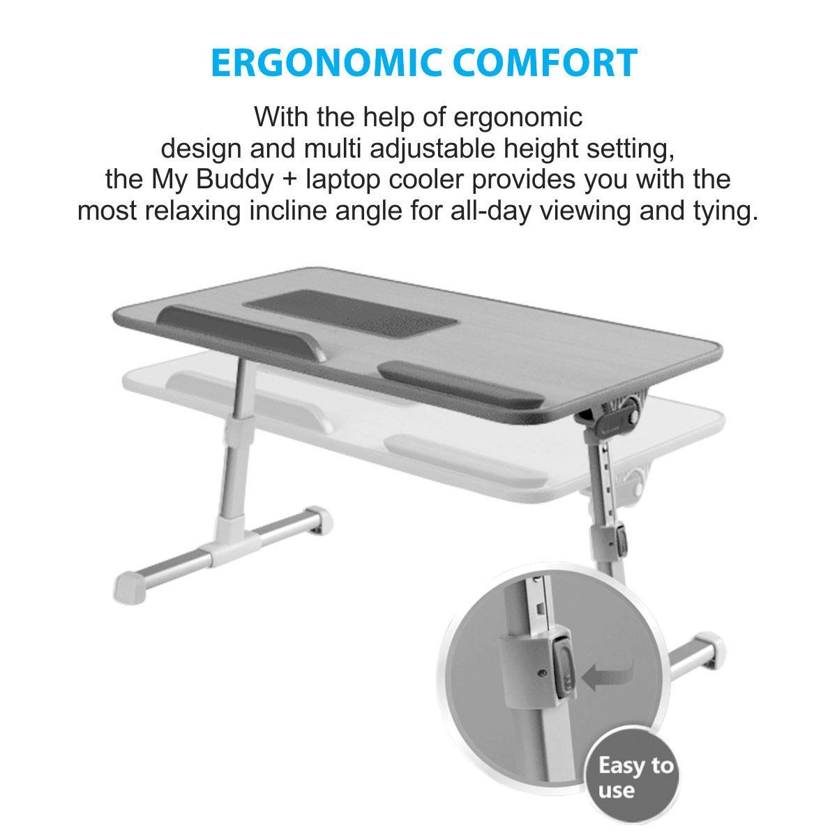 Portronics My Buddy Plus Portable Laptop Stand With Cooling Fan