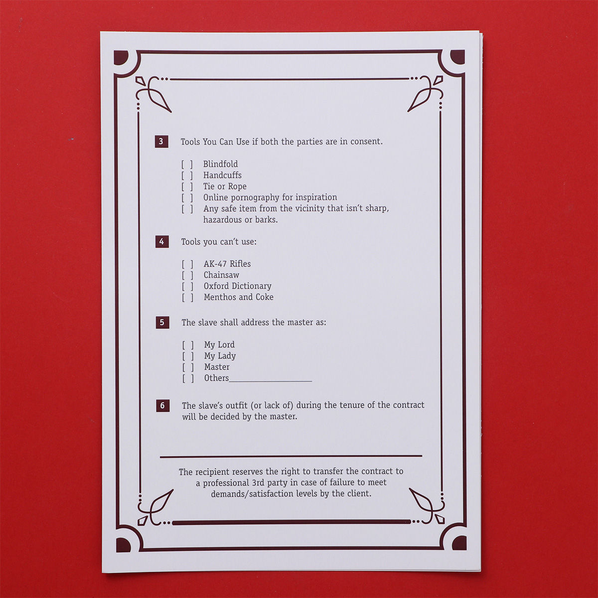 Oye Happy Slave Contract