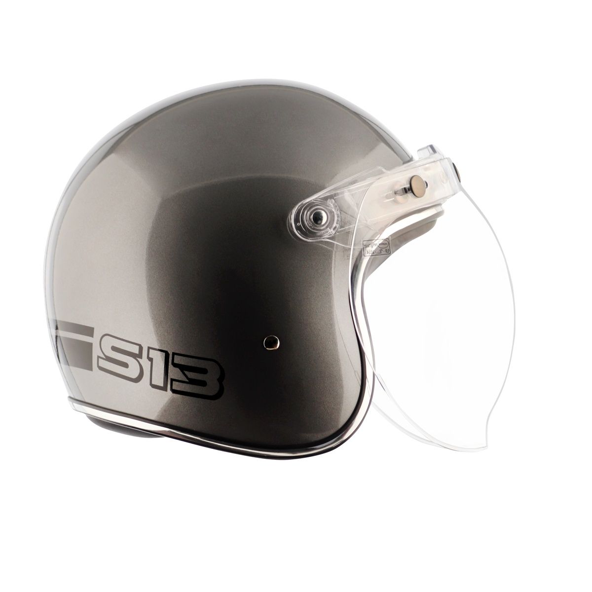Axor Retro Jet Sportz S13 Isi Ece And Dot Certified Open Face Helmet - Athena Grey Black - M