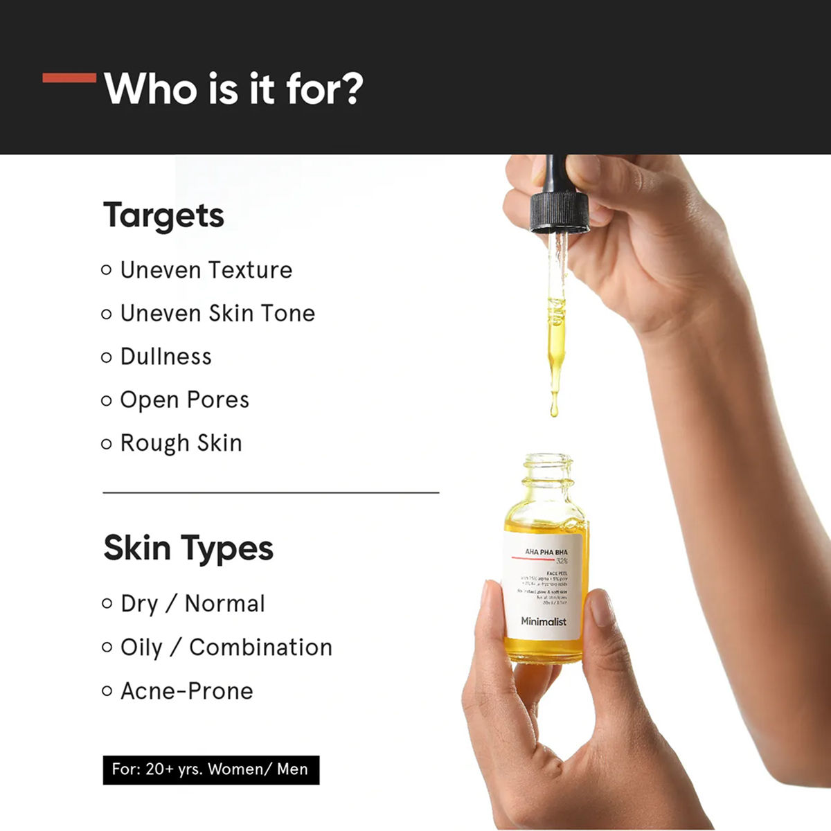Minimalist AHA 25% + BHA 2% + PHA 5% Peeling Solution For Glowing Skin & Deep For Men And Women