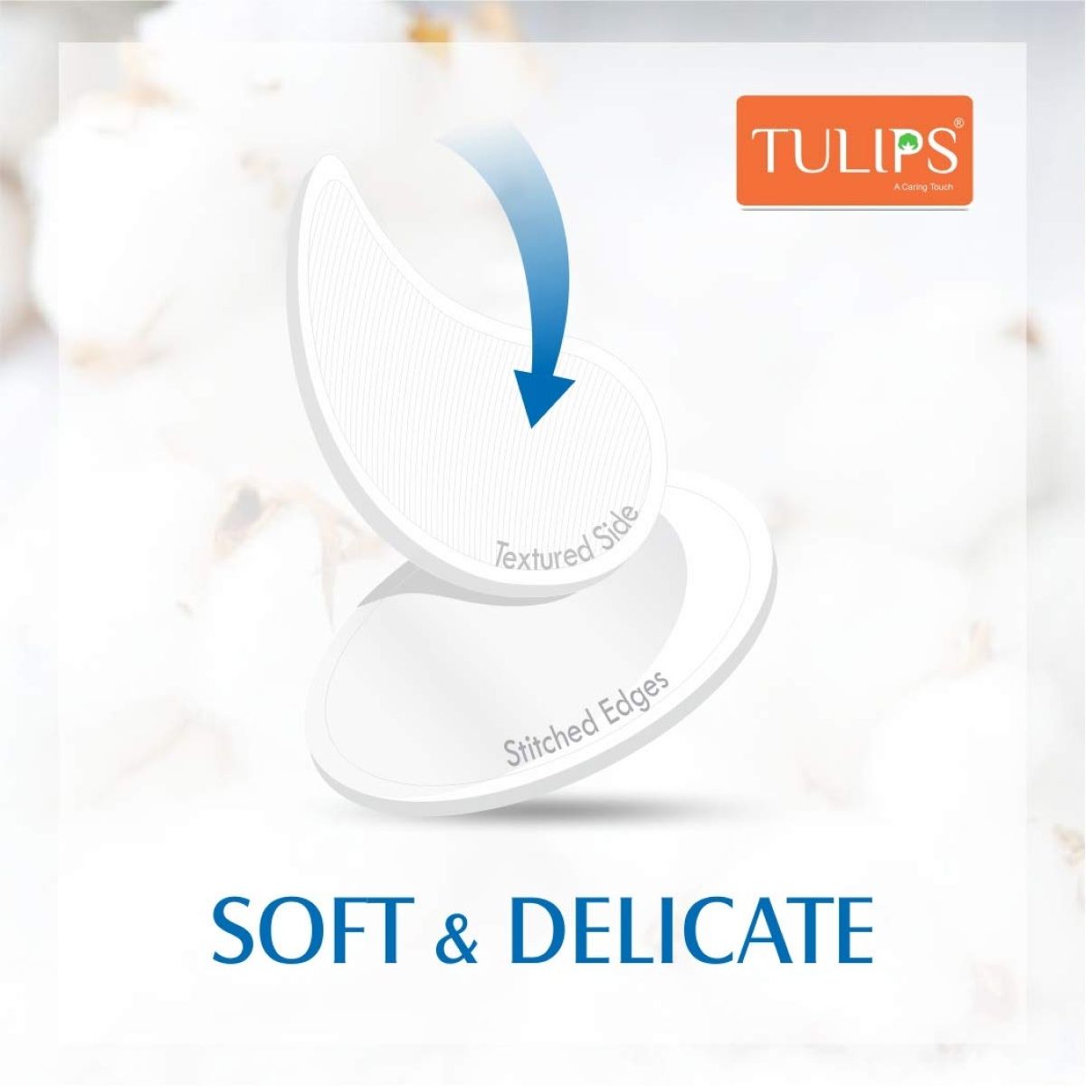 Tulips White Cotton Pads Pouch