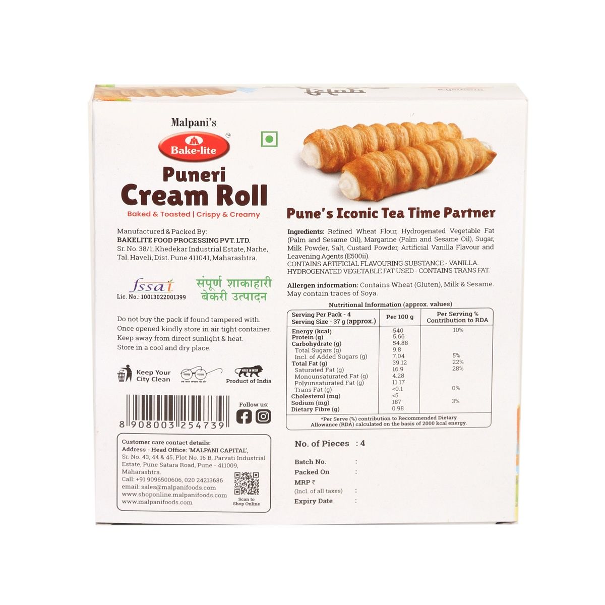 Malpani's Bakelite Cream Roll 4 Piece
