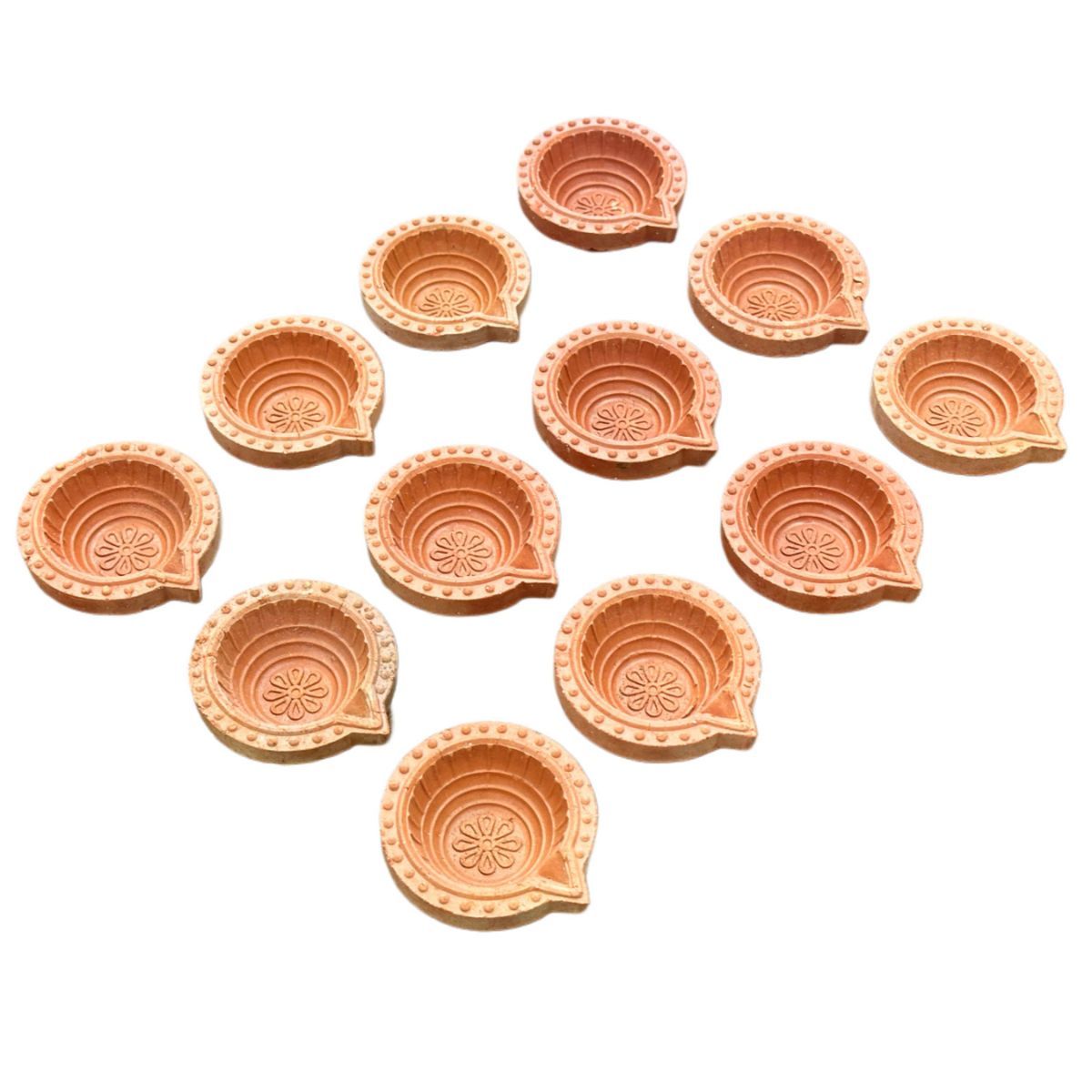 Diacraft Crafted Morpankh Mitti Diya Pack Of 12