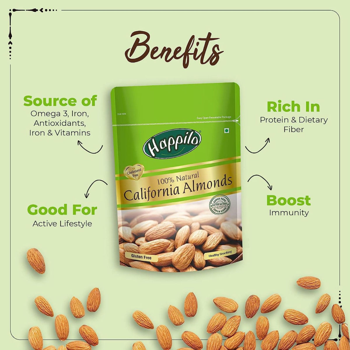 Happilo Premium Californian 100% Natural Almonds