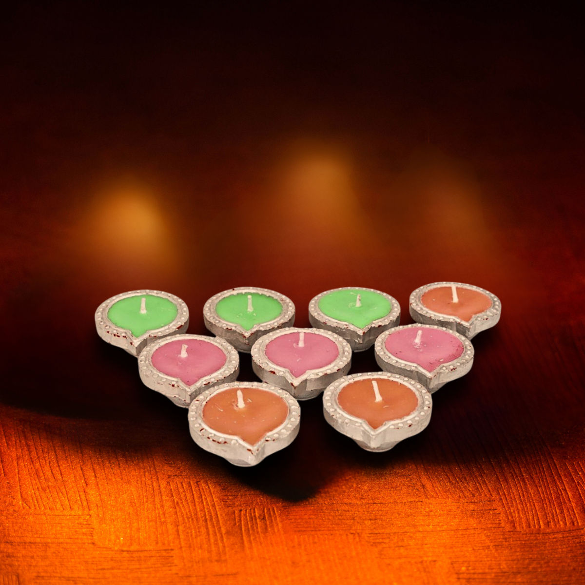 Wonder Earthen Diyas Set – Assorted Colors