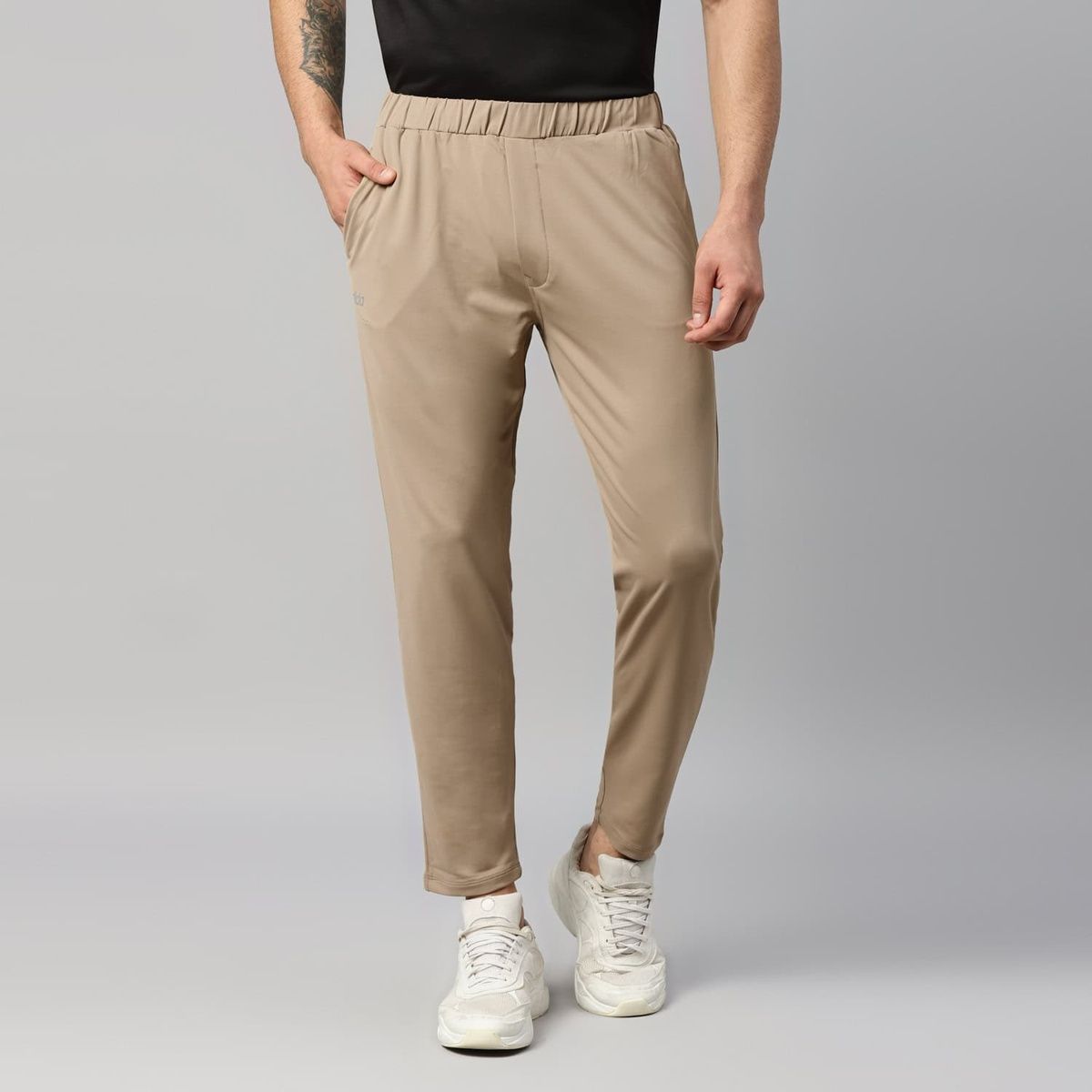Dida Men's Sports Track Pant Regular Comfortable Stretchable Dry-Fit | Beige - M