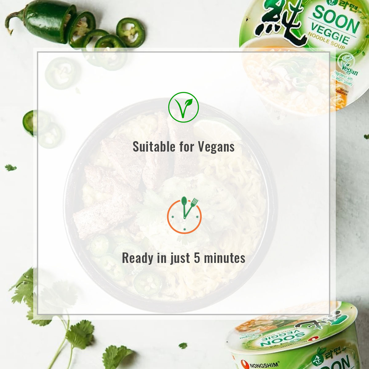 Nongshim Soon Veggie Ramyun 112 g Combo