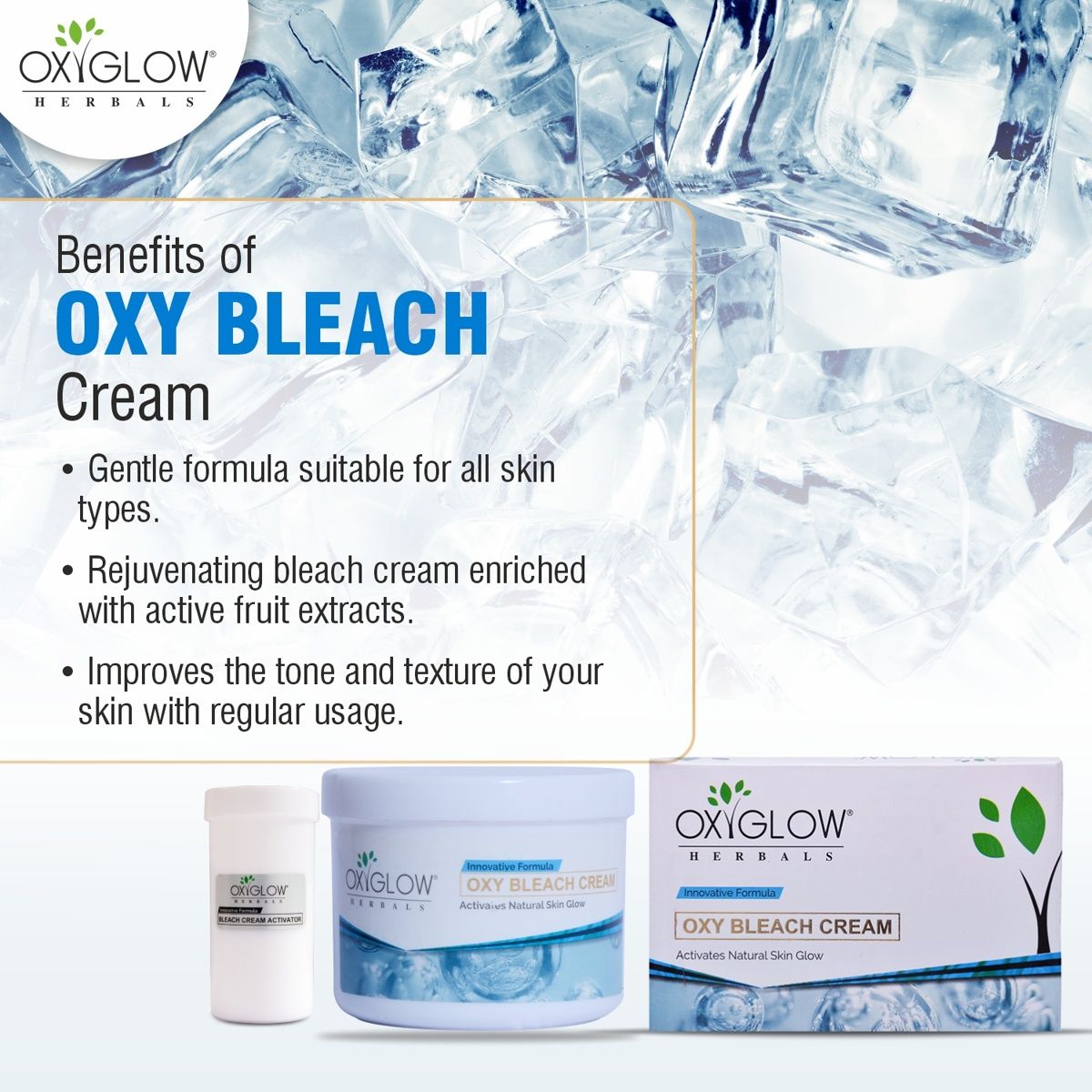 Oxyglow Herbals Oxy Bleach Cream Enriched With Active Fruit Ingredients