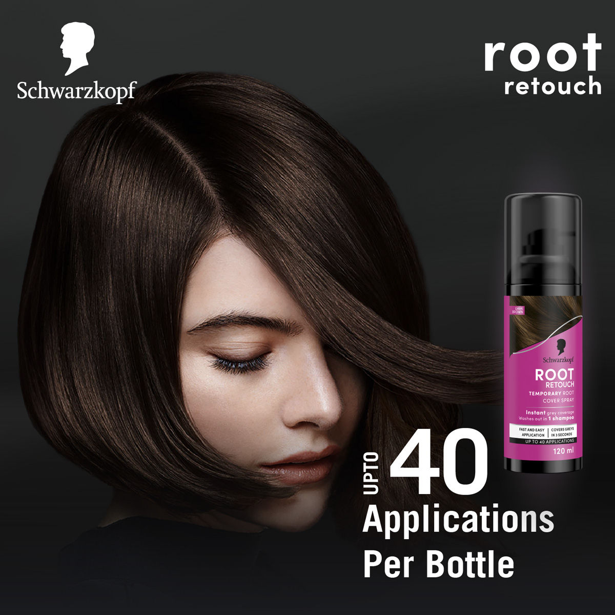 Schwarzkopf Root Retouch Temporary Root Cover Spray Hair Colour - Black