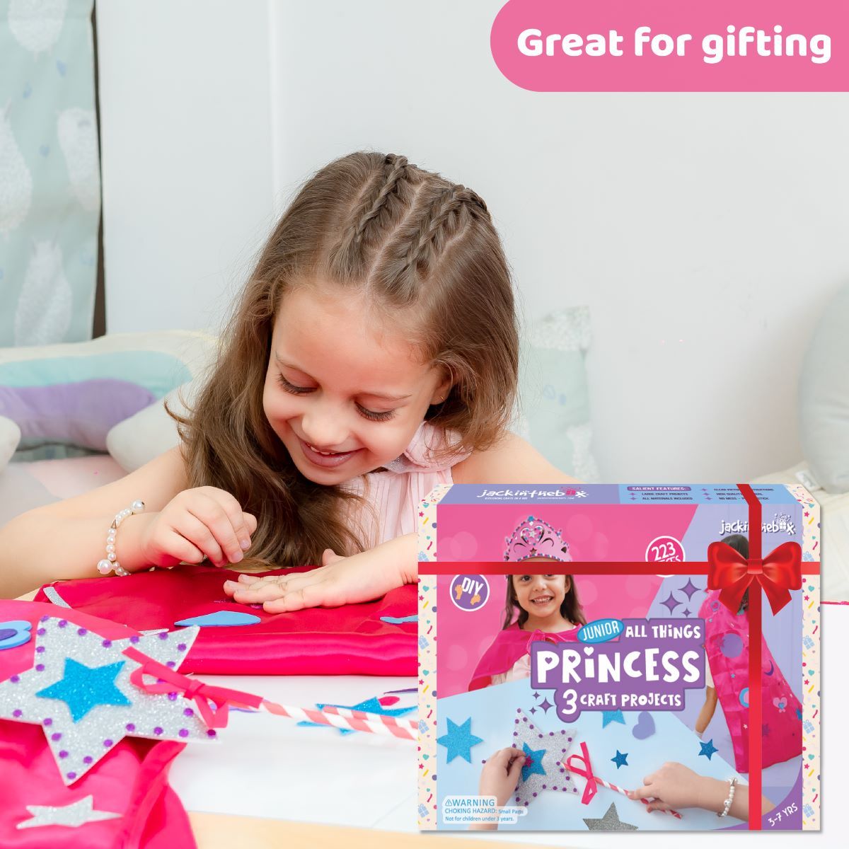Jackinthebox Princess 3-In-1 Art & Craft Kit