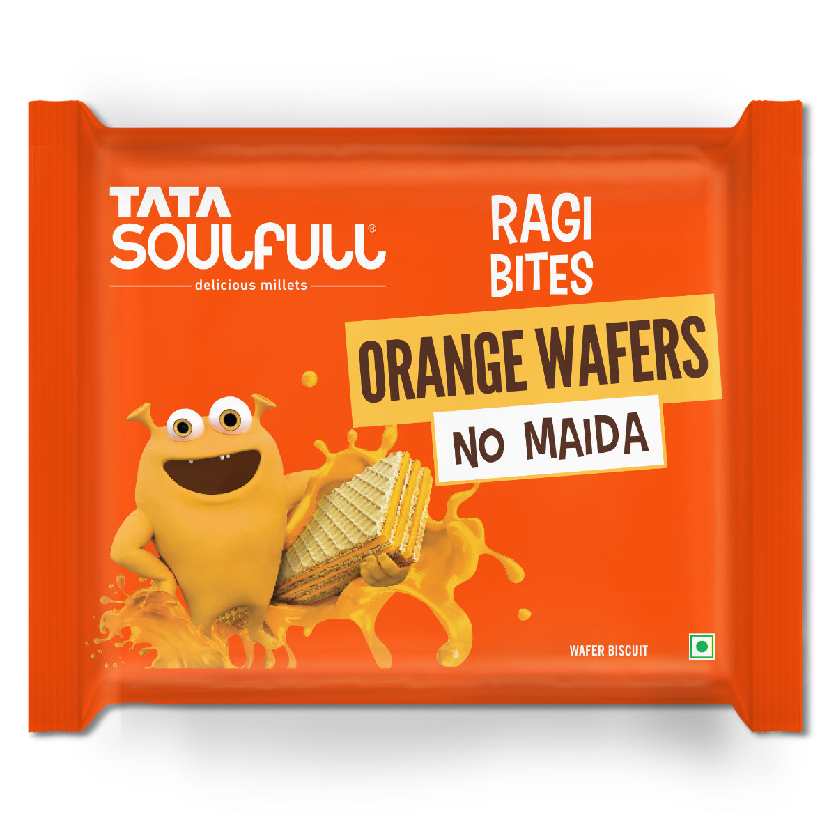 Tata Soulfull Ragi Bites Orange Wafers Biscuits