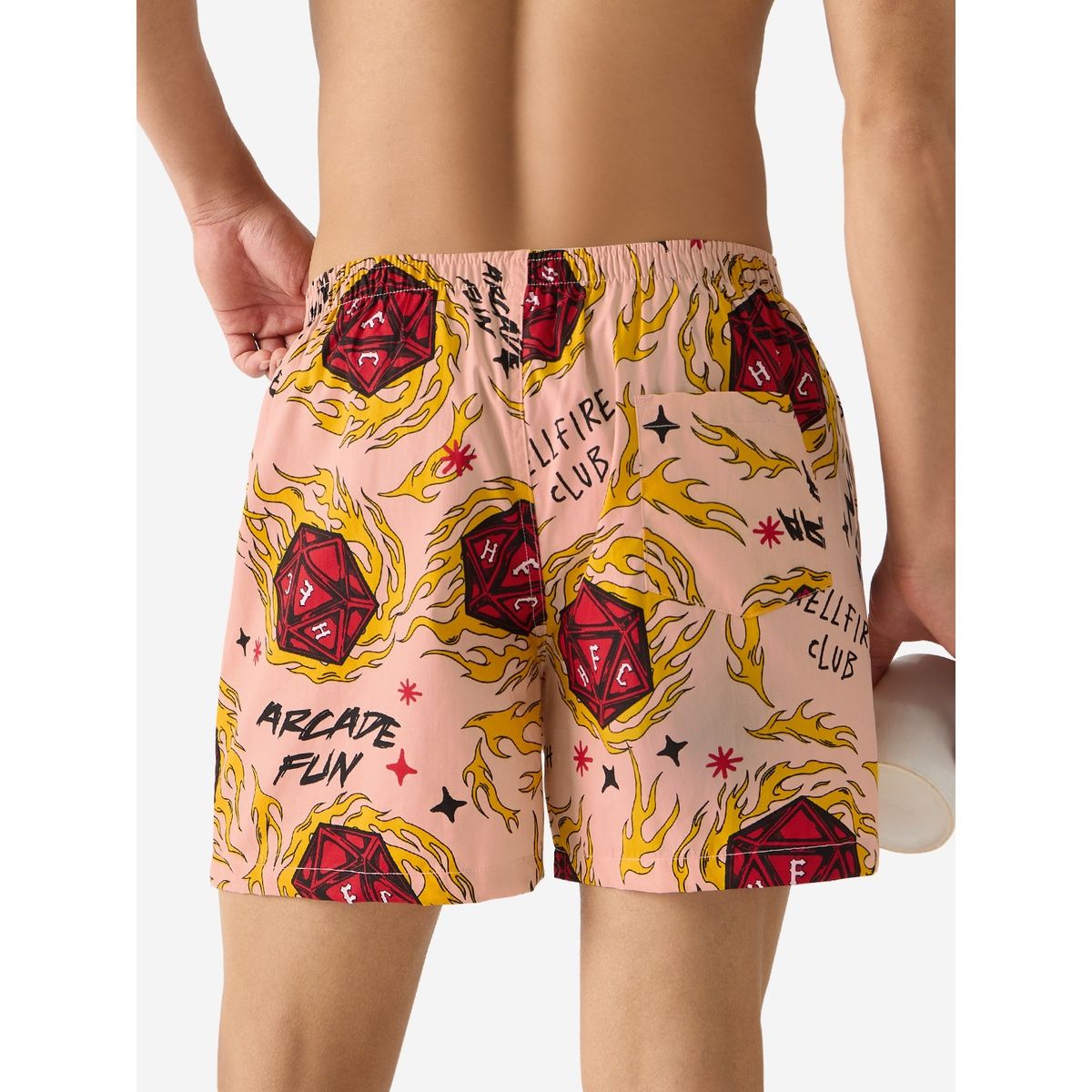The Souled Store Men's Stranger Things Hellfire Club Boxer Shorts | Pink - XL