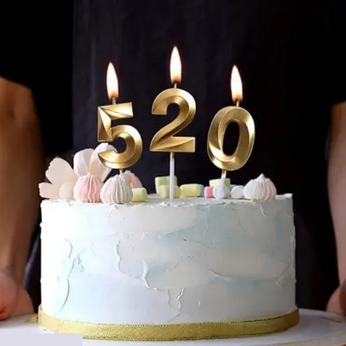 Chrome 3 Golden Number Candle