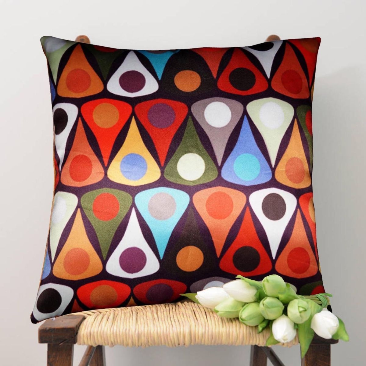 Lushomes Abstract Printed Cushion Covers for Sofa - 16 x 16 inch