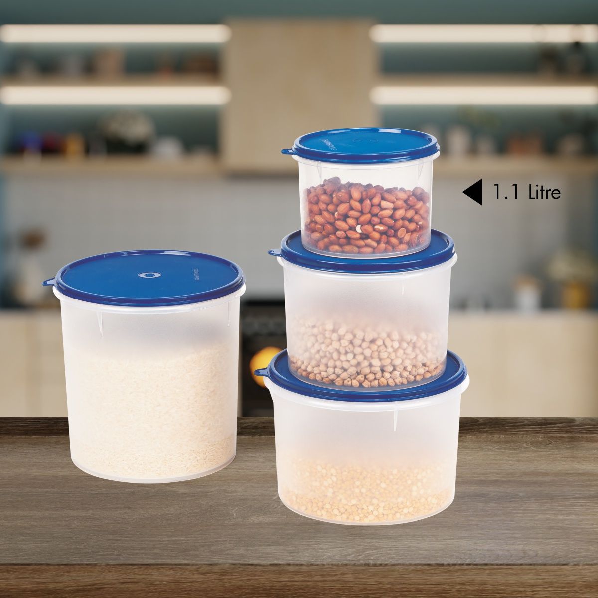 Store Well Container Round 1.1 Ltr | Storage Organiser | Blue
