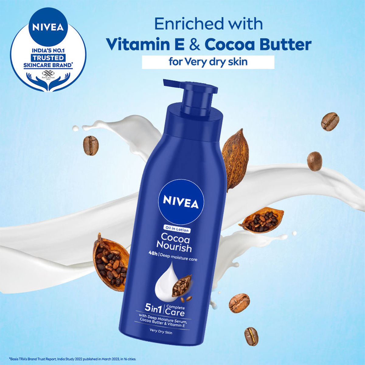 NIVEA Cocoa Nourish Body Lotion|Deep Moisture Serum|Non Greasy|Moisturiser For Very Dry Skin