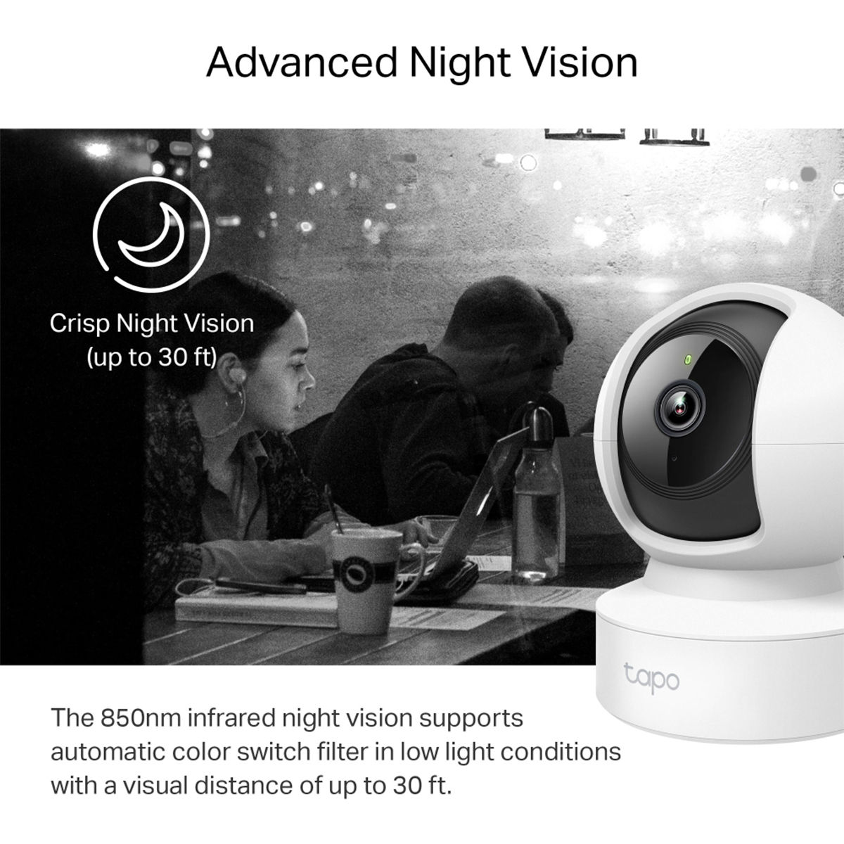 TP-Link Tapo C212 Pan/Tilt Home Security Wi-Fi Camera, Works with Alexa & Google Home