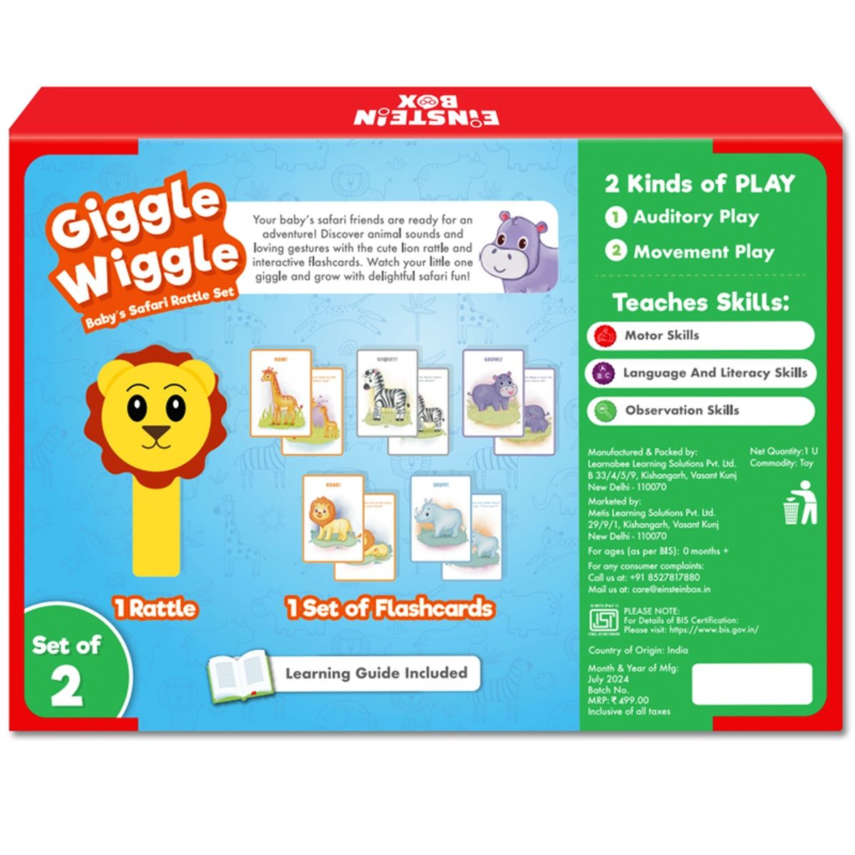 Einstein Box Baby Rattle Play Set For Infants and Babies 0-3-6-9-12 Months Old