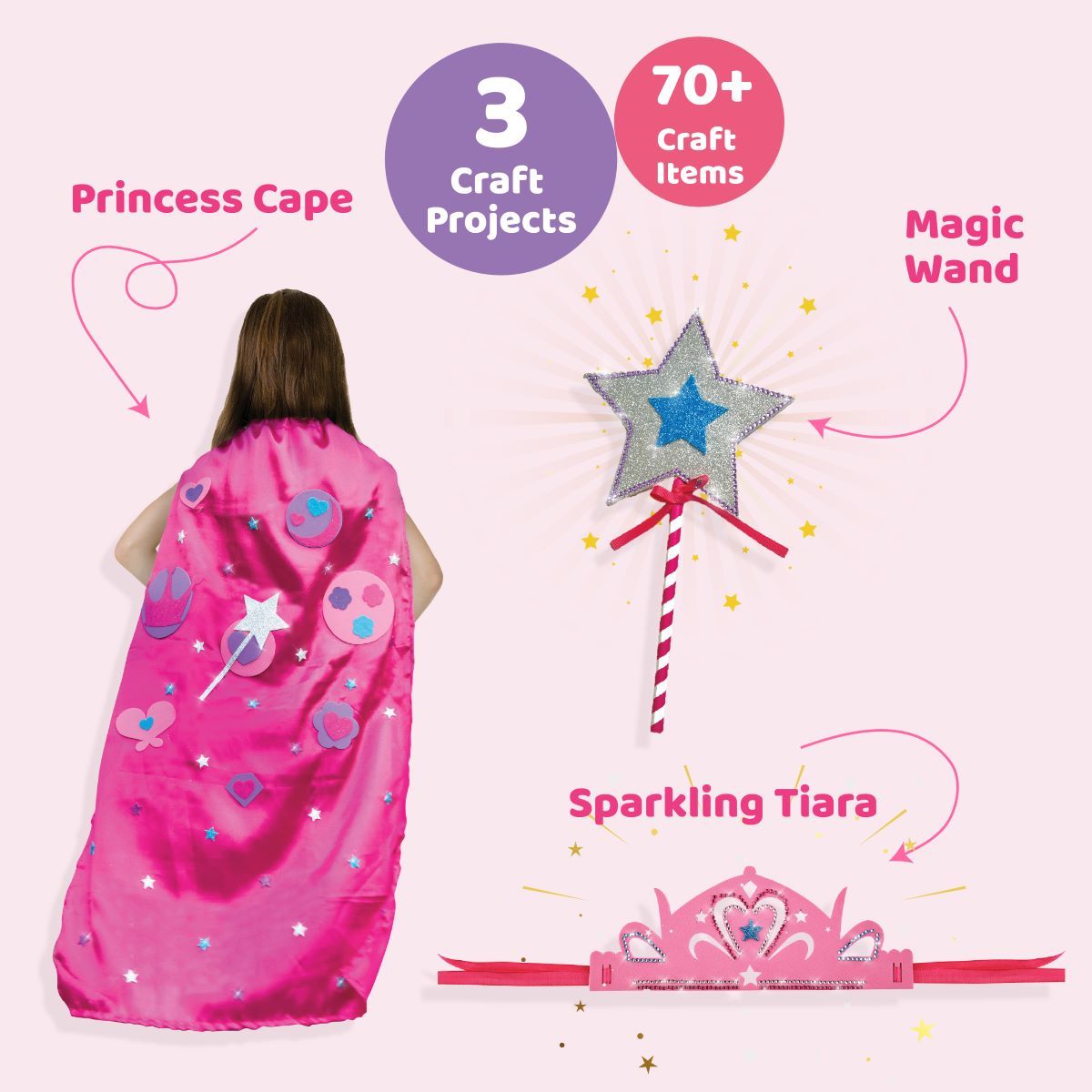 Jackinthebox Princess 3-In-1 Art & Craft Kit