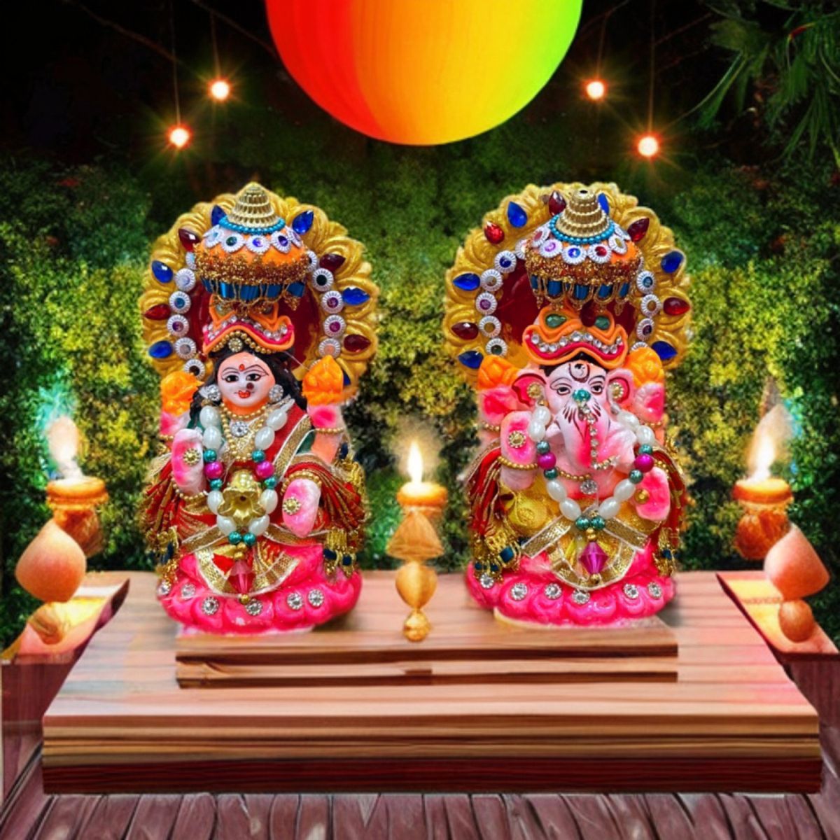Diacraft Lakshmi Ganesh Idol - Diwali Puja | 4 Inch