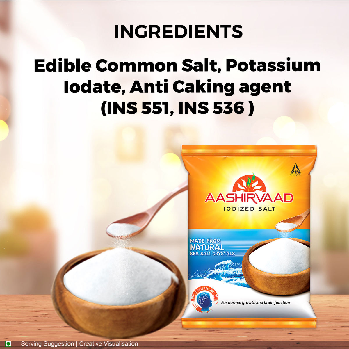 Aashirvaad Iodized Salt | Natural | Solar Evaporated Everyday Salt