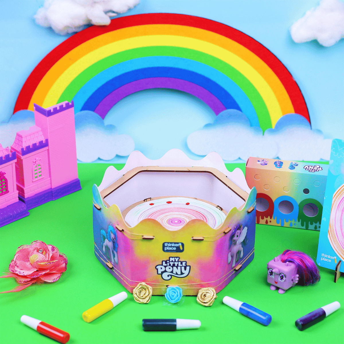 ThinkerPlace My Little Pony Spin Art Machine | Fun Learning with Spin Art & AR Experience (Age 5+)