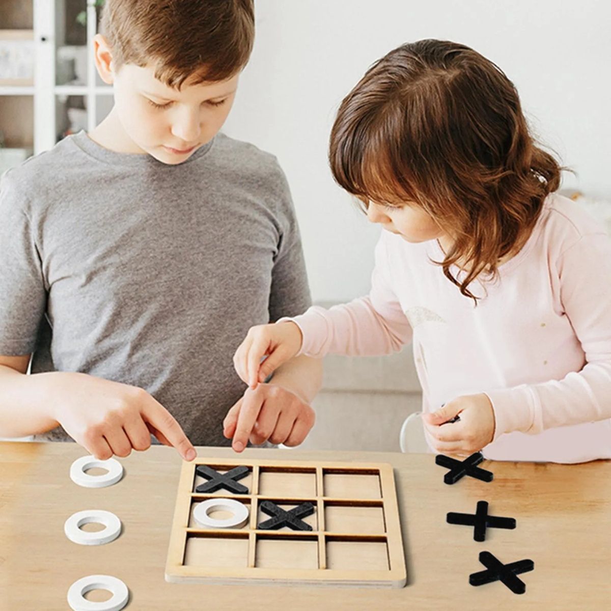 Fablue Multicolor Wooden Tic Tac Toe Xo Game - Cross And Zero Game Toy For Kids And Adults | Assorted
