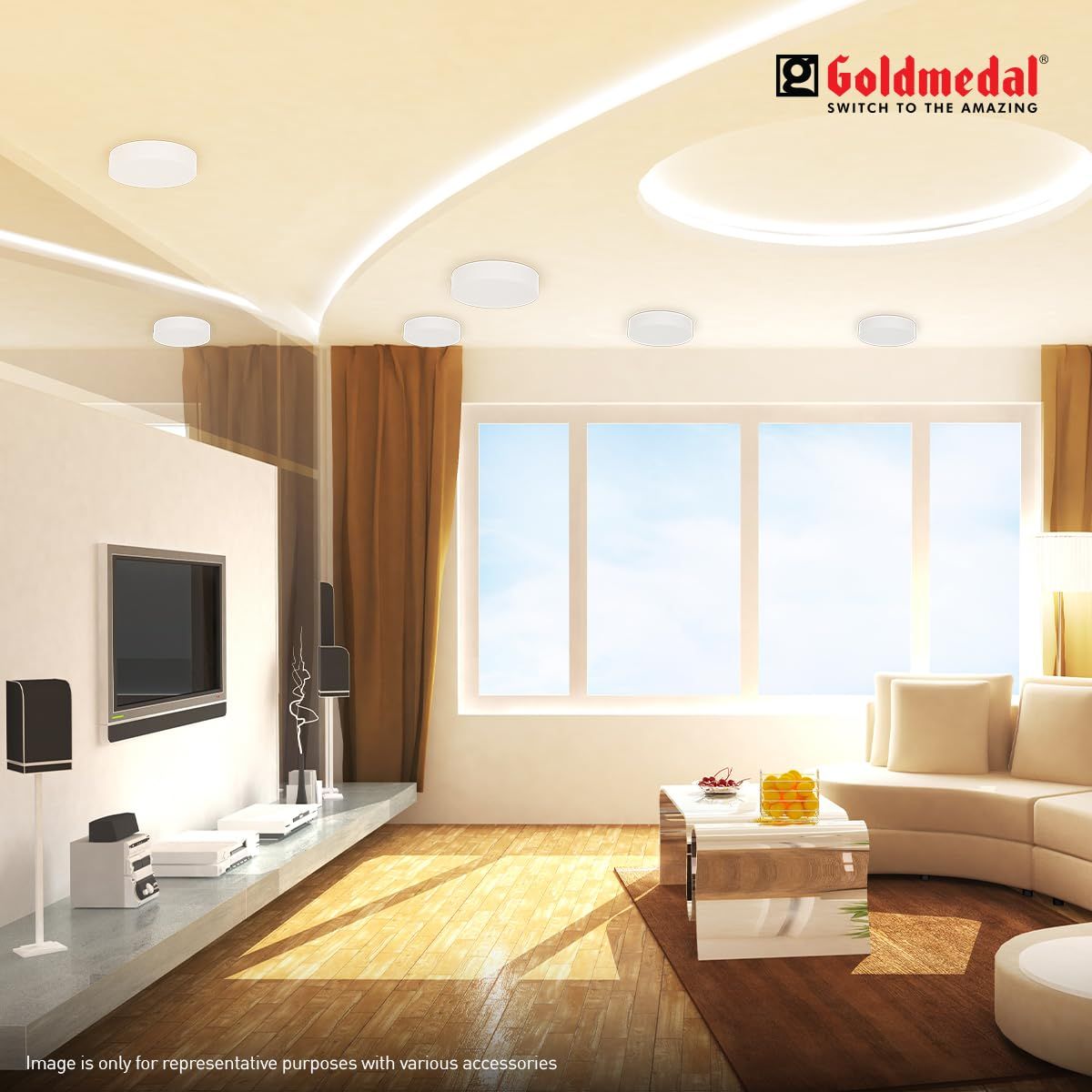 Goldmedal Frozen 18W Led Surface Light -Round