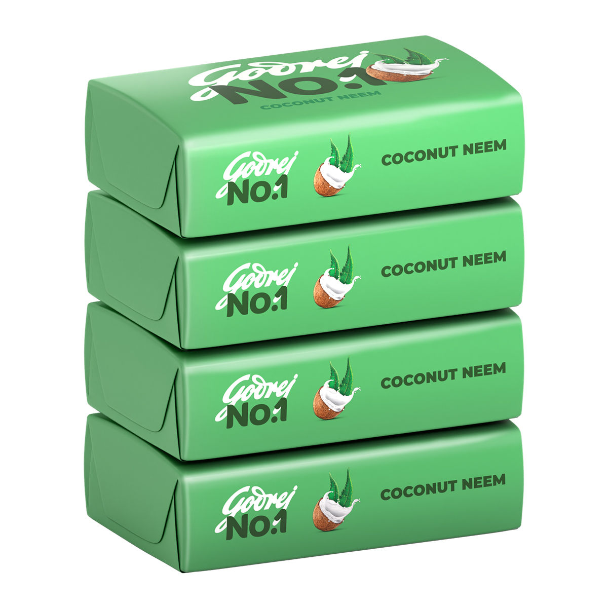 Godrej No.1 Coconut & Neem - Soaps For Bath, Grade 1 Soap (Buy 3 Get 1 Free)