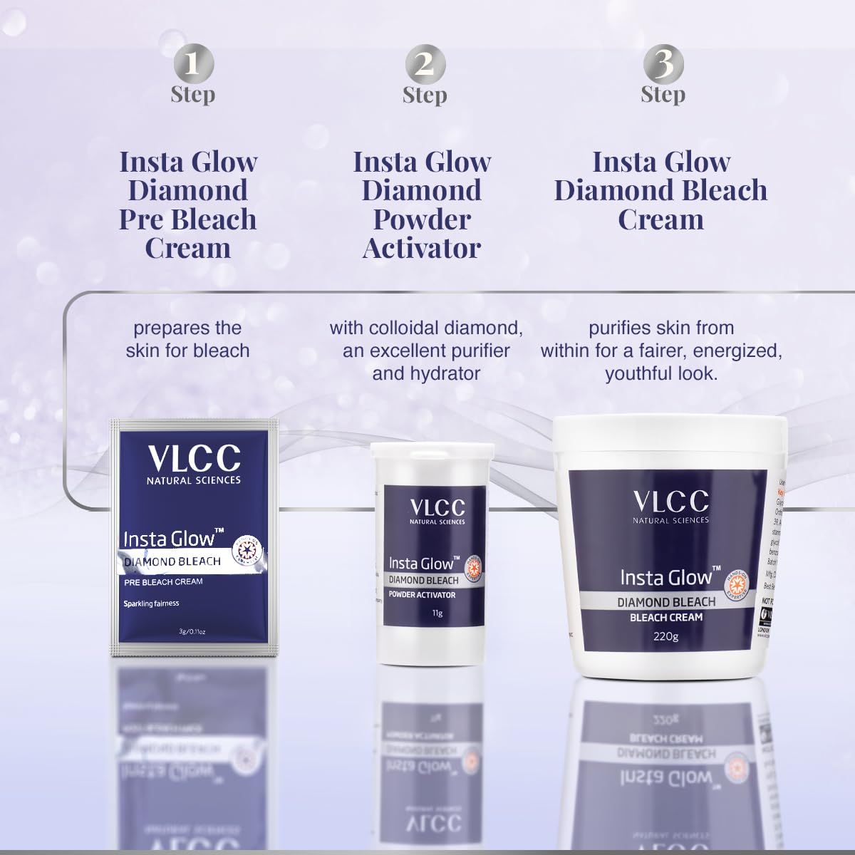 Vlcc Anti Tan Single Facial Kit(60gms) & Vlcc Insta Glow Diamond Bleach(60gms) Combo