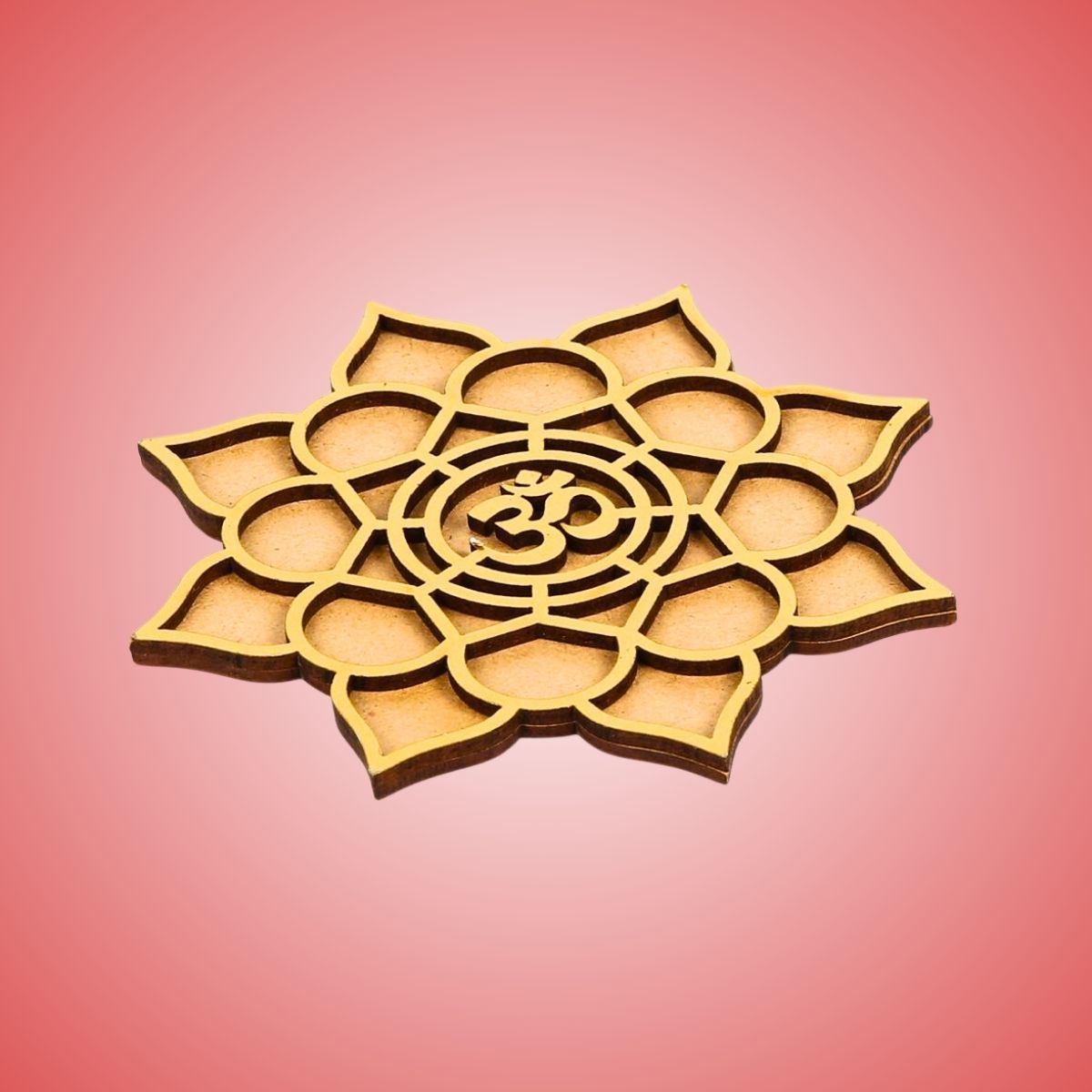 DiaCraft Rangoli Stencil Om - Multicolor | 4 x 4 Inch