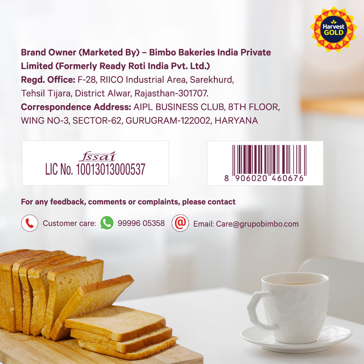 Harvest Gold - 100% Atta Bread (Zero Maida)