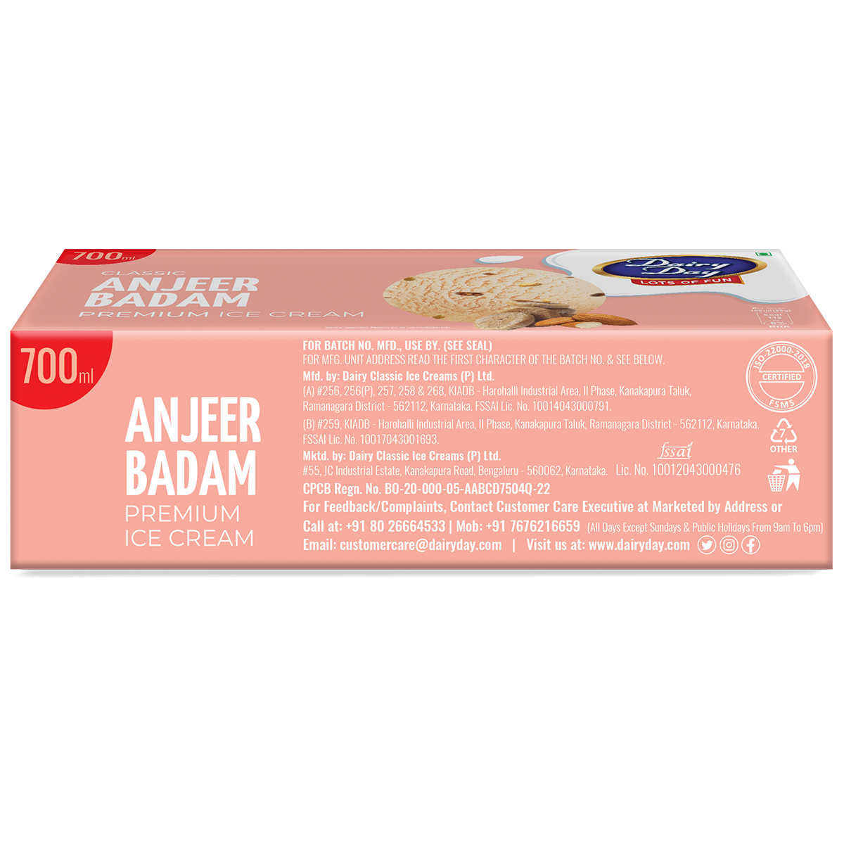 Dairy Day Anjeer Badam Ice Cream Tub