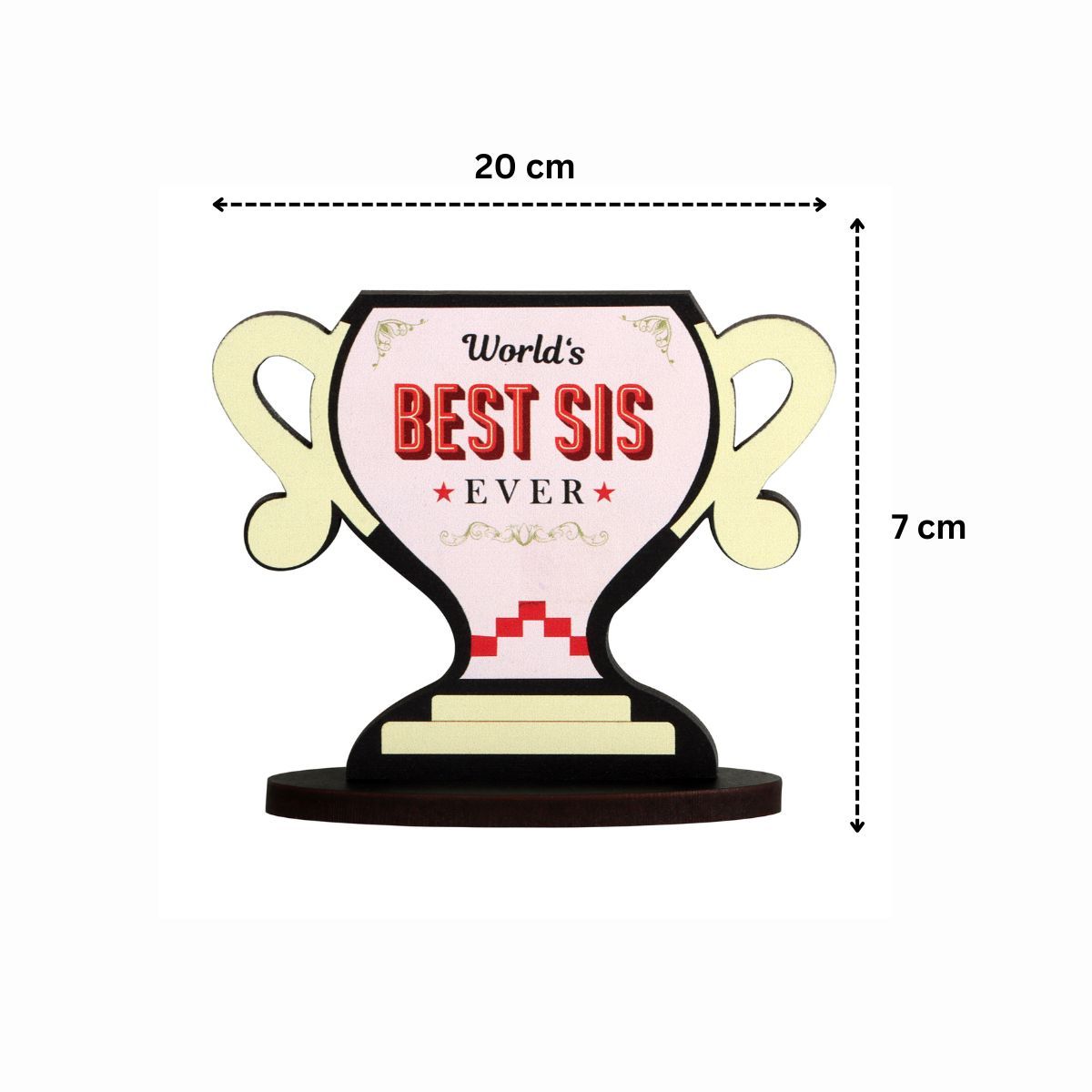 Quace World'S Best Sis Trophy(1pc) & Shri Ram Rakhi(1pc) Combo