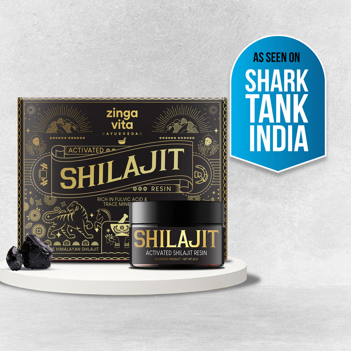 Zingavita Activated Shilajit Resin 60 Servings | 100% Pure | Boosts Performance, Power & Stamina