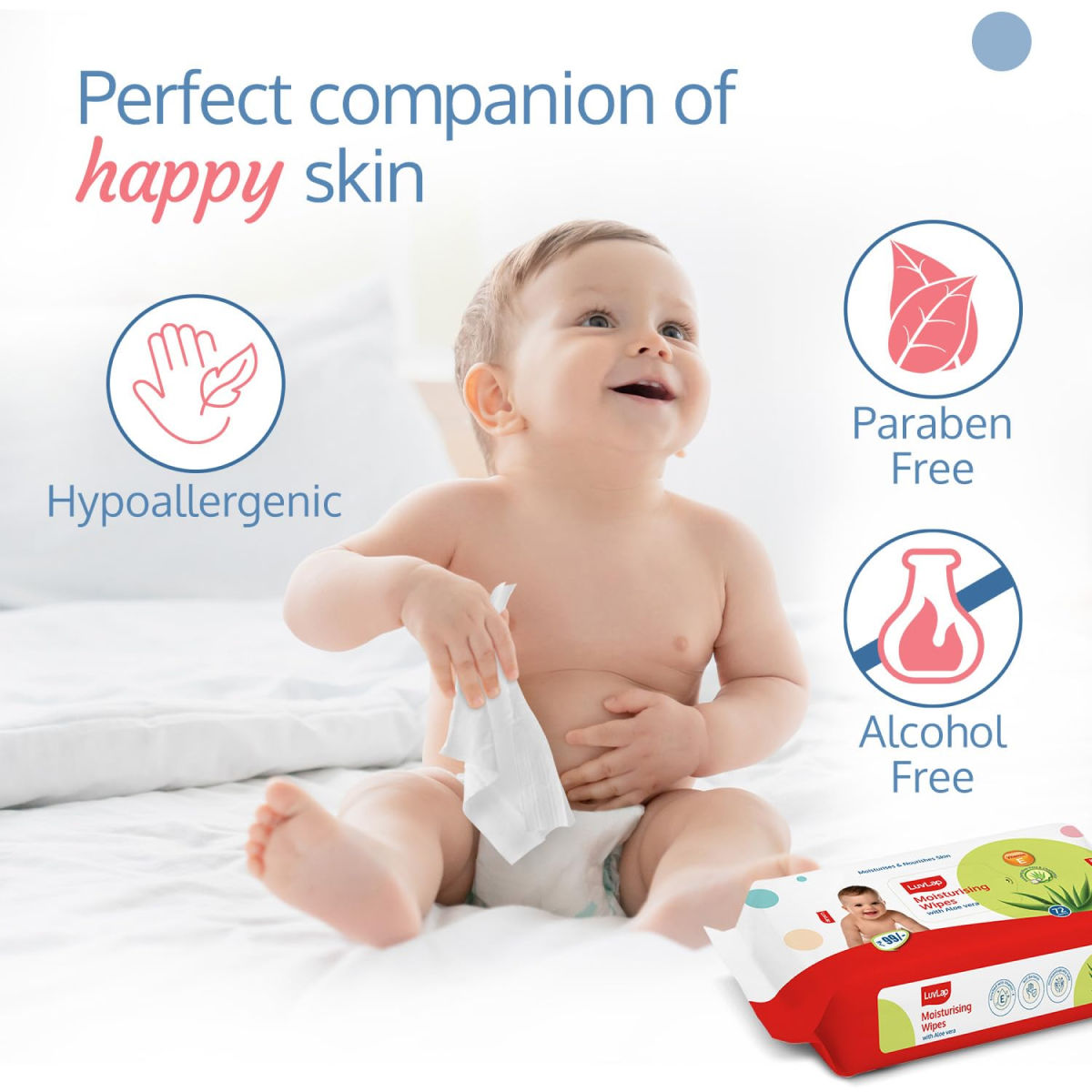 Luvlap Baby Wipes with Aloe Vera (with LID) 72 pc Combo