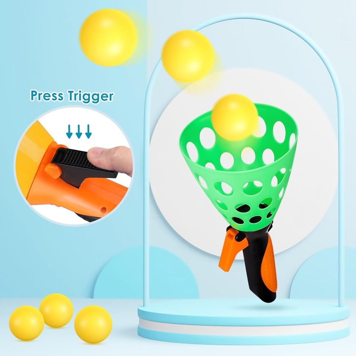 Fablue Pop N Catch Toy for Kids - 2 Player Indoor Outdoor Game For Kids - Multicolor