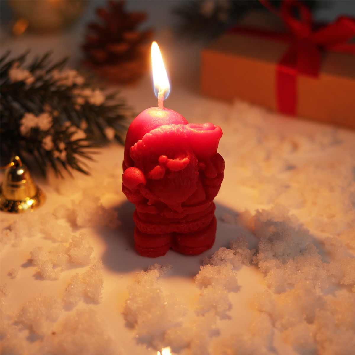 Oye Happy Santa Shaped Candle