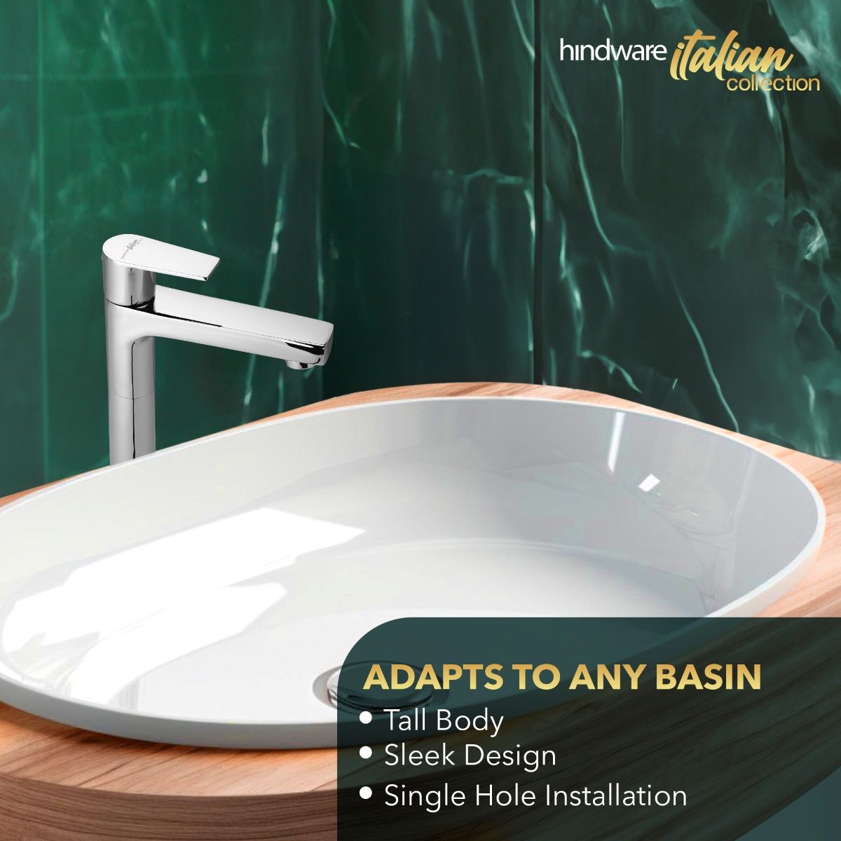 Hindware Element Wash Basin Tap | For Bathroom | Brass With Chrome Finish