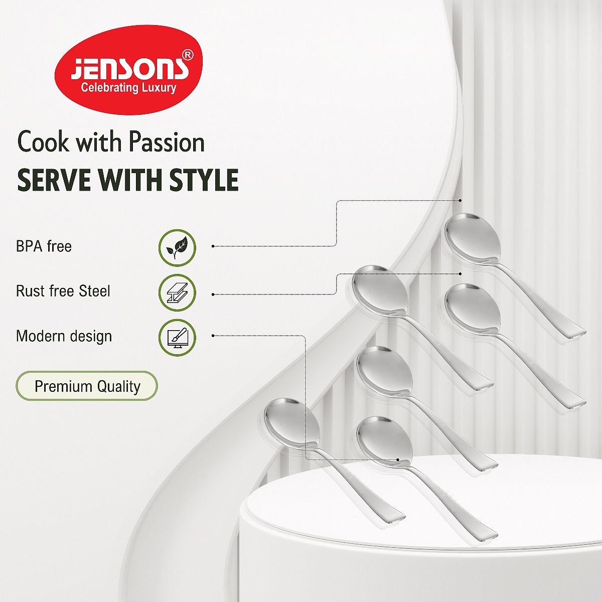 Jensons Flow Baby Soup Spoon Set of 6