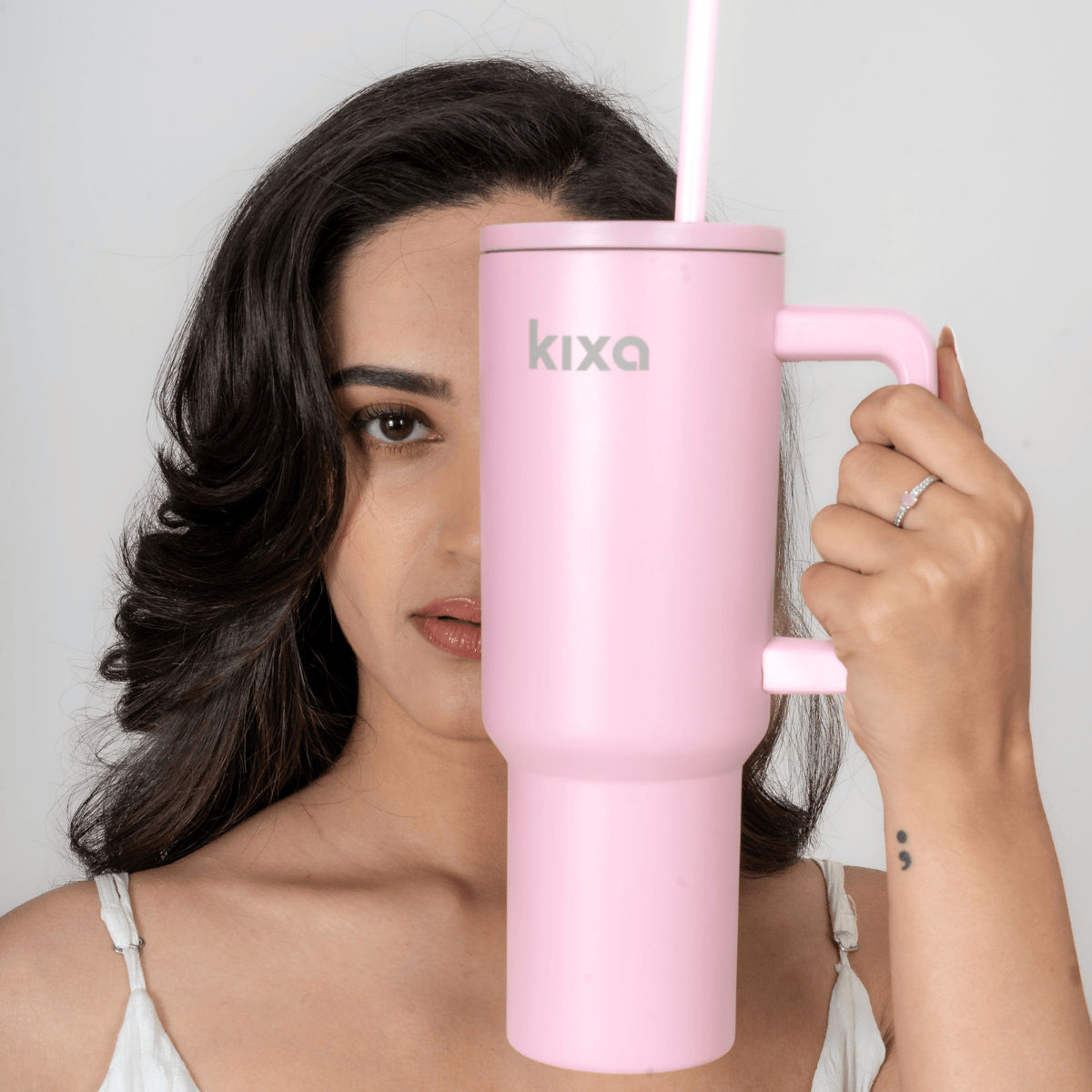 Kixa 1.2 L Insulated and Leakproof Oasis Tumbler With Lid And Straw | Blush