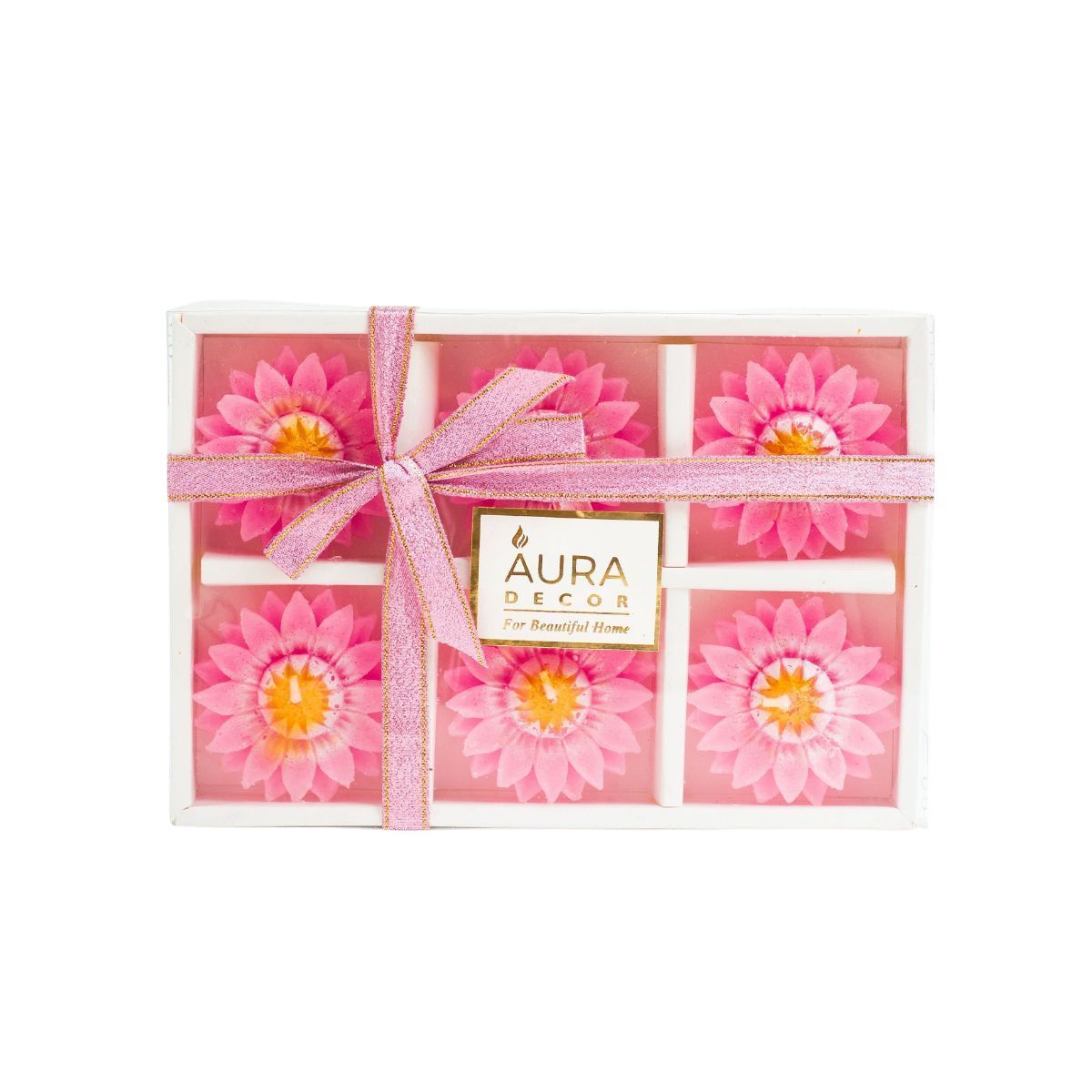 Auradecor Floating Flower Candles Gift Set