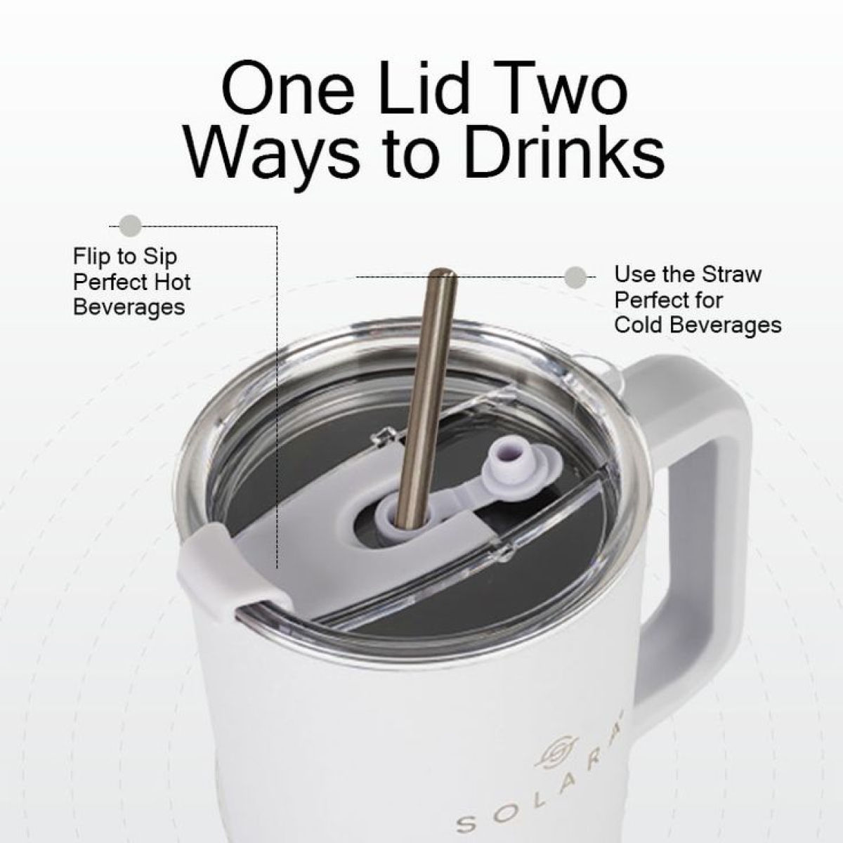 Solara 1.2 Liter Insulated Elixir Tumbler With Lid And Straw For Travel, Office, Home - Frosty