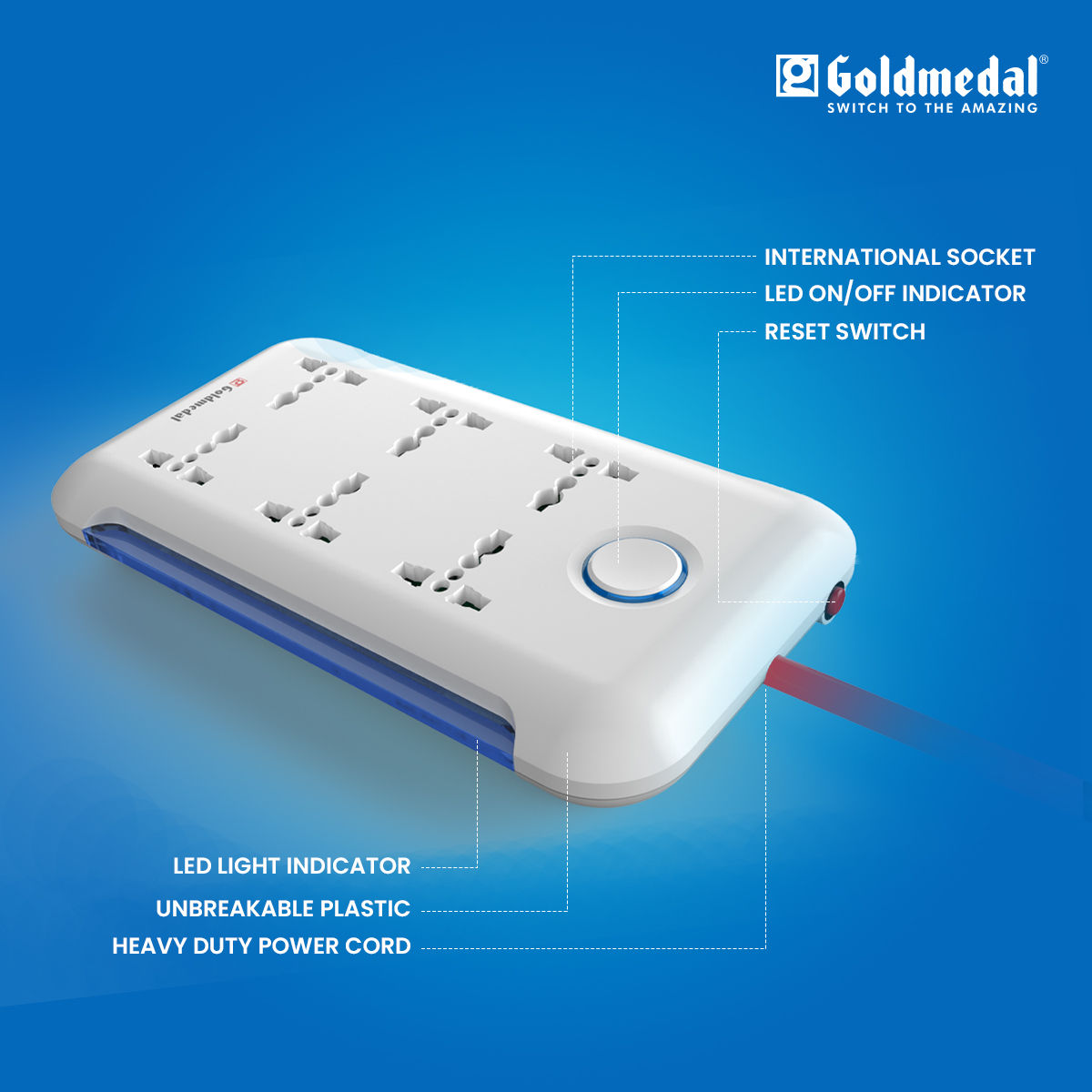 Goldmedal I-Strip 6X1 Led Spike Guard With Surge Protector