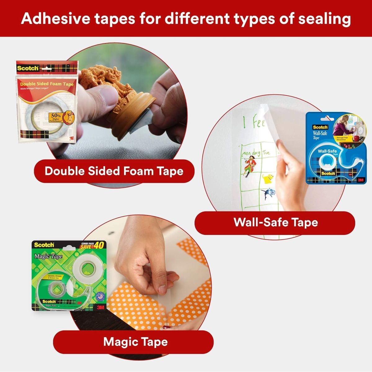 Scotch BOPP Packaging Tape - Polypropylene Tan Tape | 5 cm x 50 m 1 pc Combo