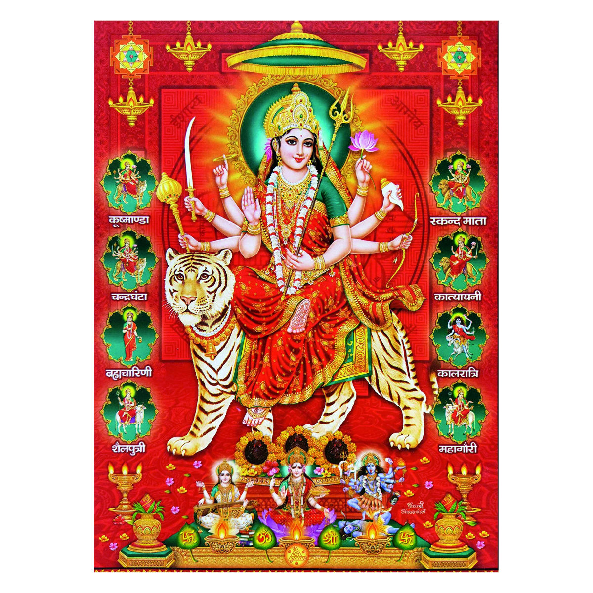 Divine Vibes Durga Photo by Aravi - Multicolor | 6 x 8 Inch