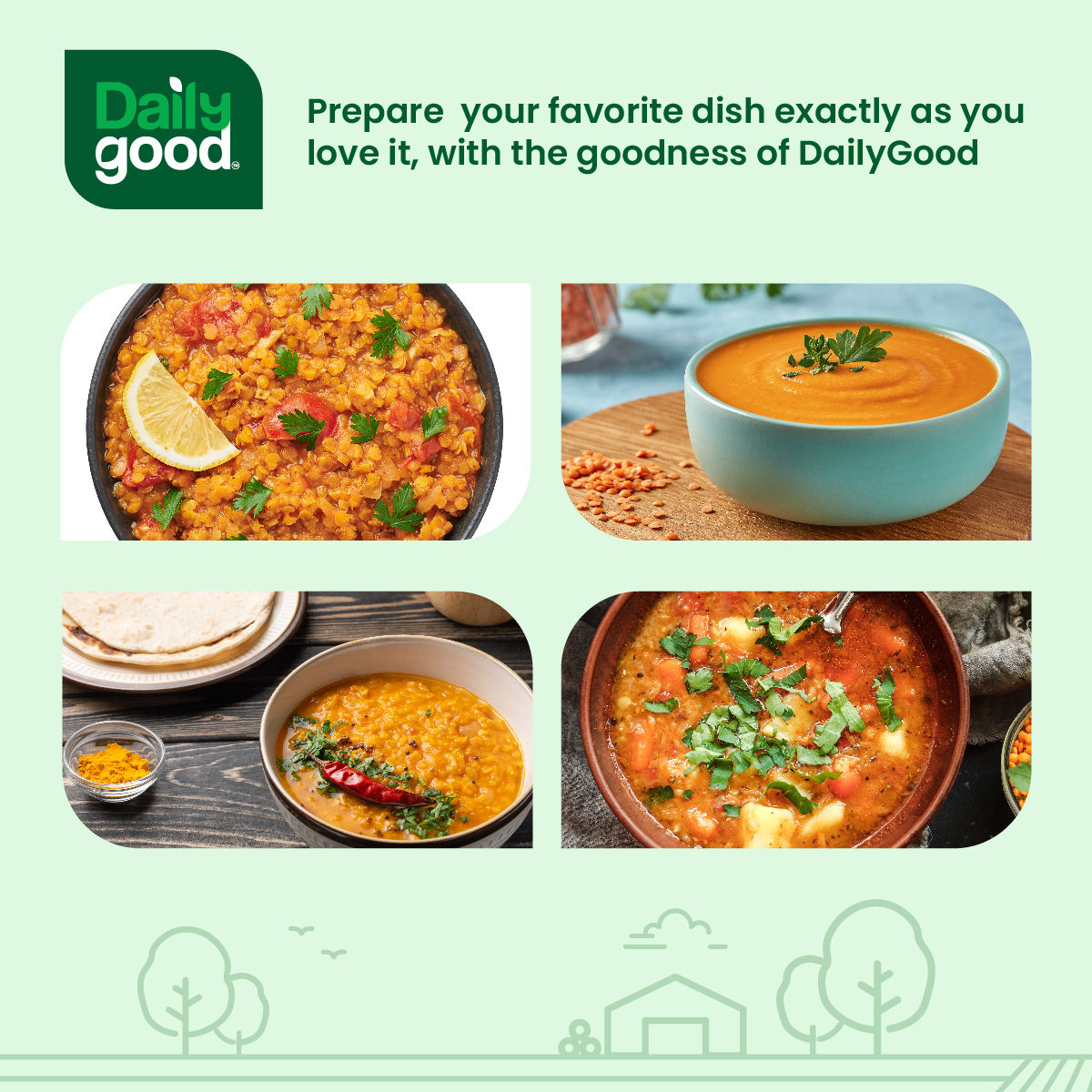 Daily Good Unpolished Red Masoor Whole - Malka - Lentils 1 kg Combo