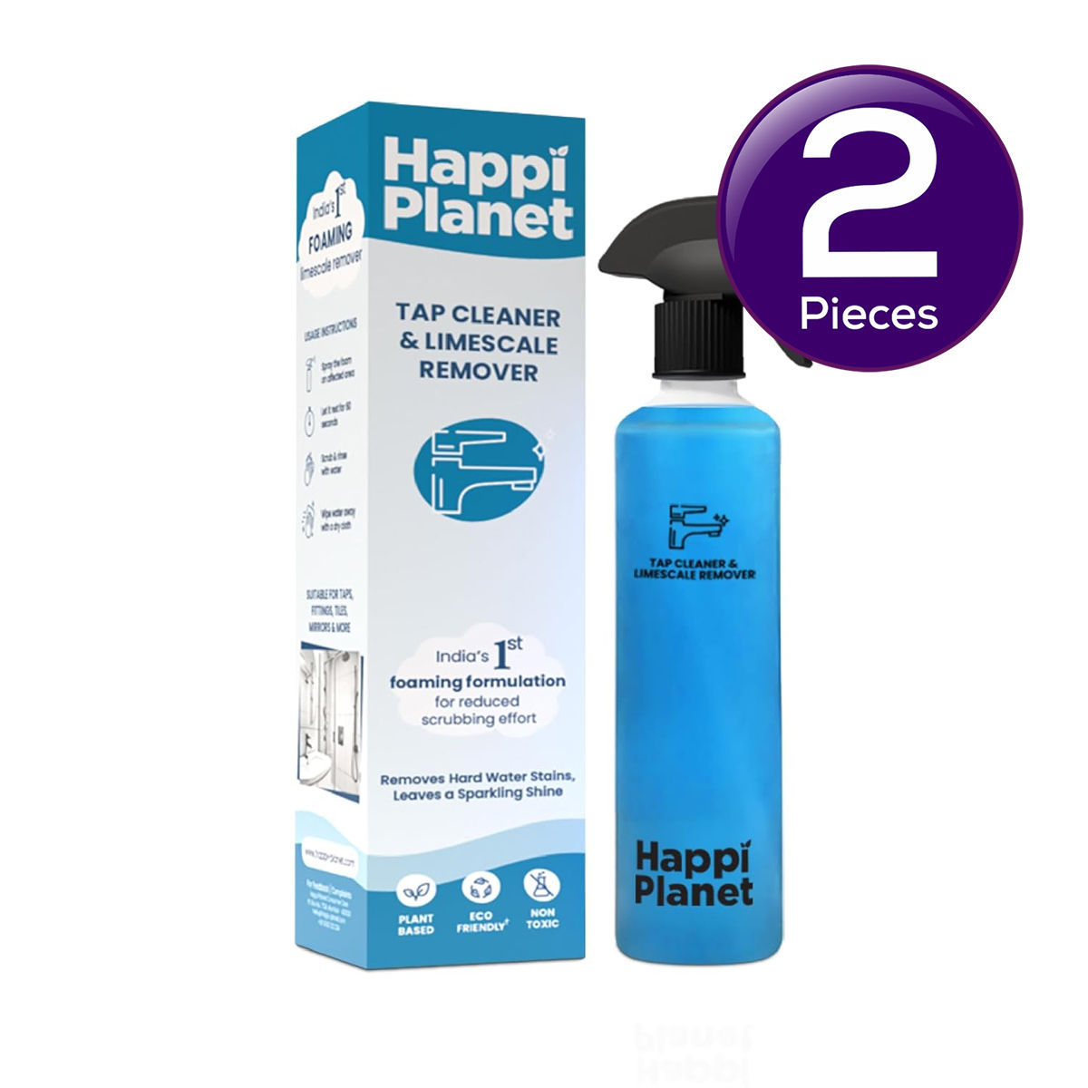 Happi Planet Tap Cleaner & Limescale Remover 500 ml X 2 Combo
