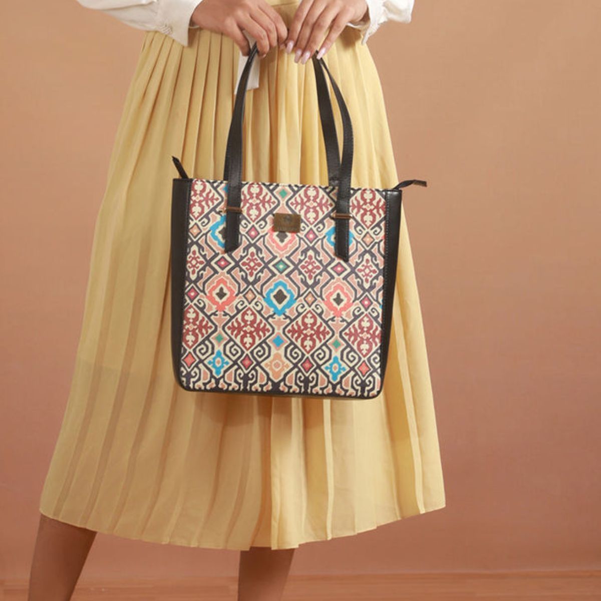 Priyaasi Women's Polyurethane 5.5 L Double Handle Tote Bag | Multicolour - Standard