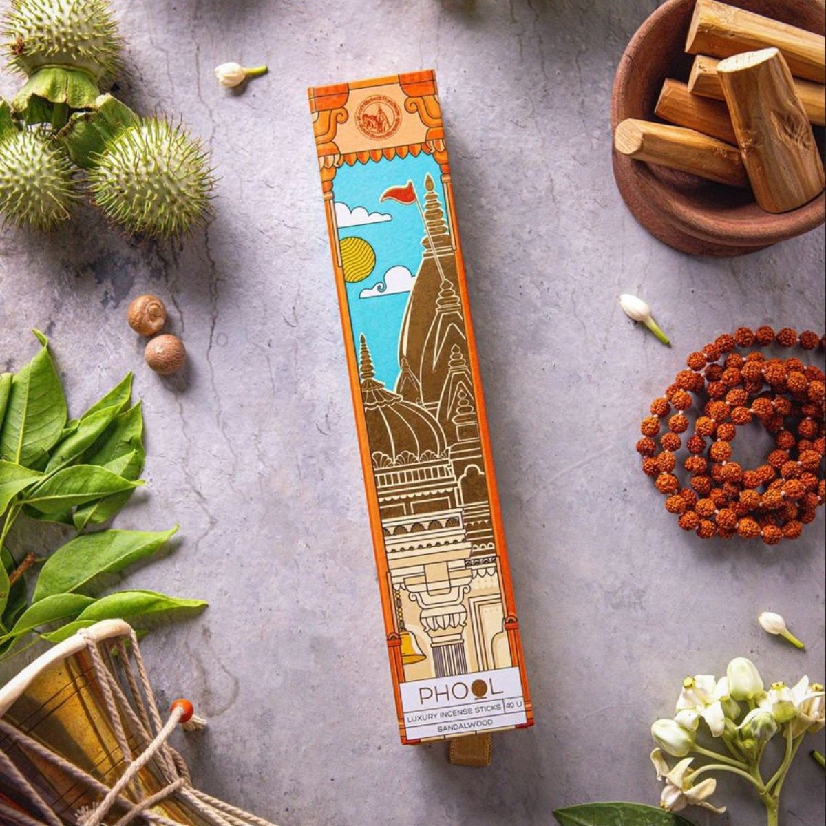 Phool Kashi Vishwanath Sandalwood Agarbatti - Made From Temple Flowers